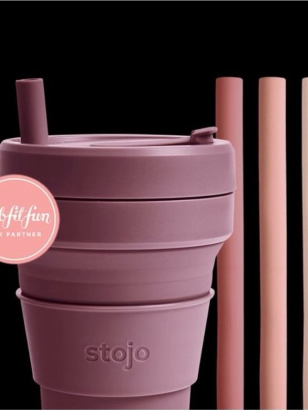Stojo 12 oz Collapsible Travel Cup in Deep Mauve - Picture 2 of 8